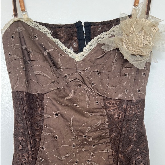 Rinascimento Brown Sheath Dress with Sweetheart Neckline - Picture 5 of 6